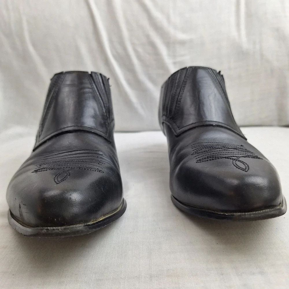 Vintage VTG Shoes Leather Durango Black 9.5M Boot Women RD3520 Western Ankle